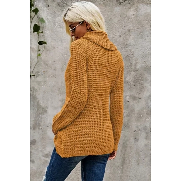 LAST ONE! Soft And Cozy DAISY Button Wrap Sweater - Picture 4 of 6